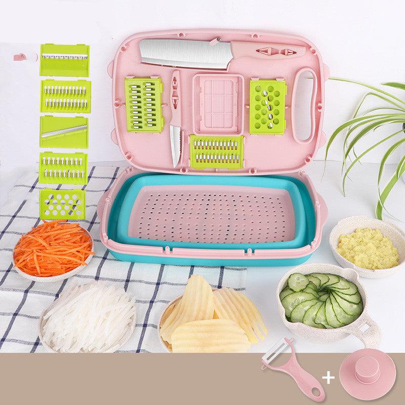 9pc Multifunction Chopping Grater Set - Pink