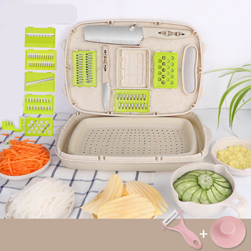 9pc Multifunction Chopping Grater Set - Pink