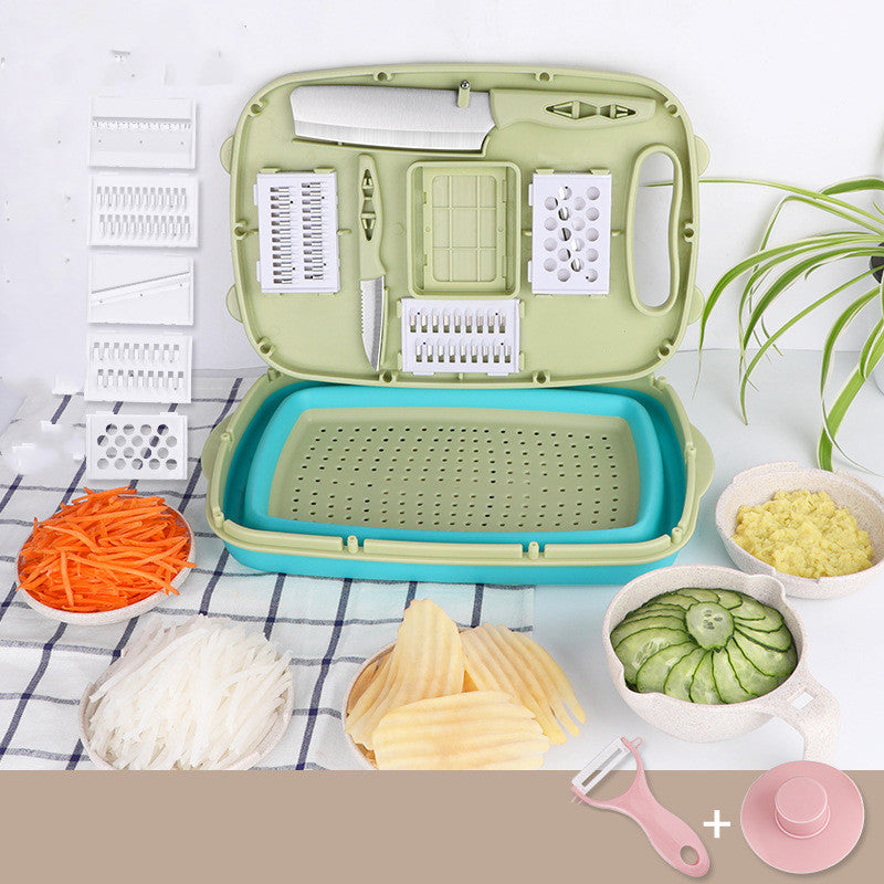 9pc Multifunction Chopping Grater Set - Wheat