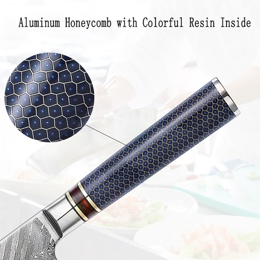 9Pcs Damascus Kitchen Knife Set