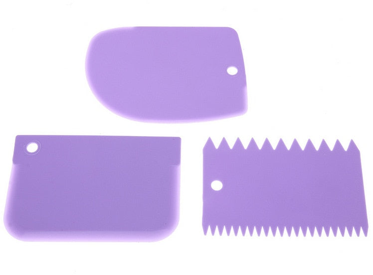 3 Pcs Cake Comb Set - Purple