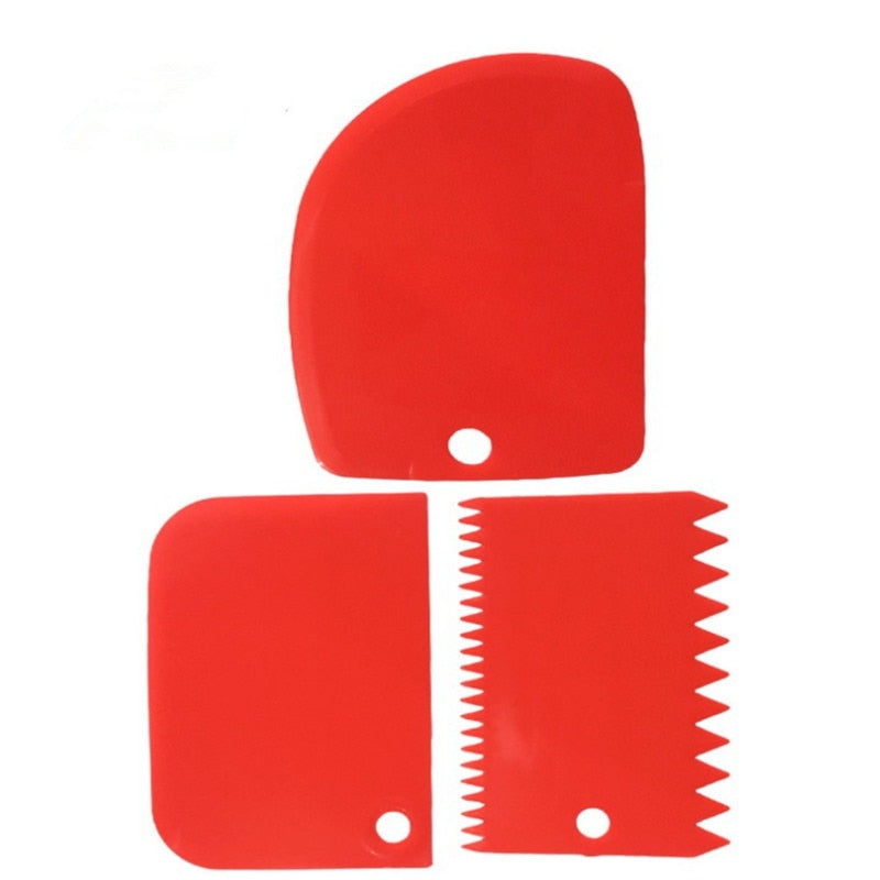 3 Pcs Cake Comb Set - Red