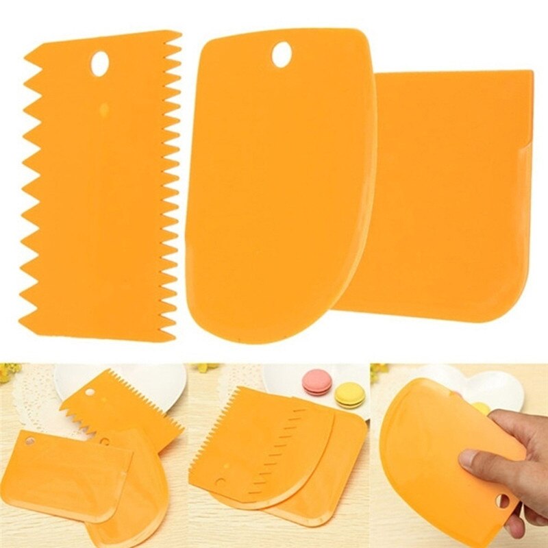 3 Pcs Cake Comb Set - Orange