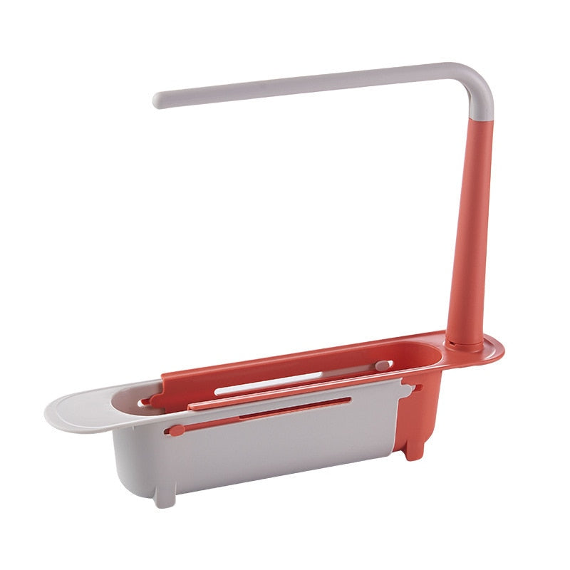 Adjustable Kitchen Sink Organizer - Red