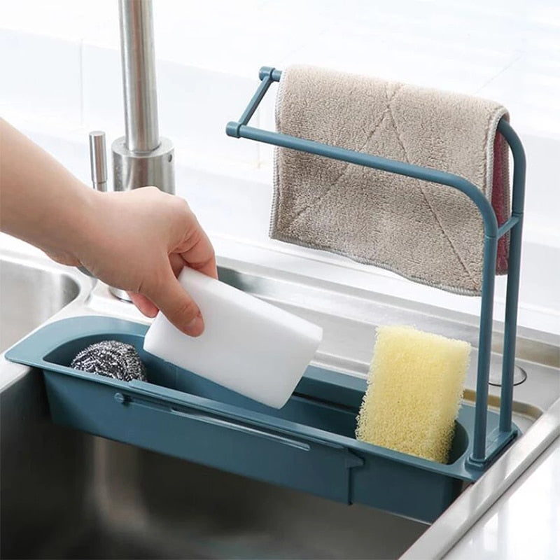 Adjustable Kitchen Sink Organizer - Blue