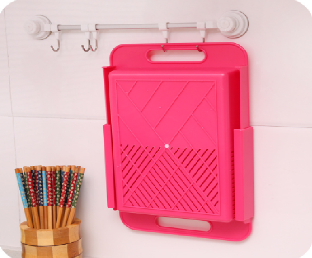 Multifunction Cutting Board & Drain - Pink