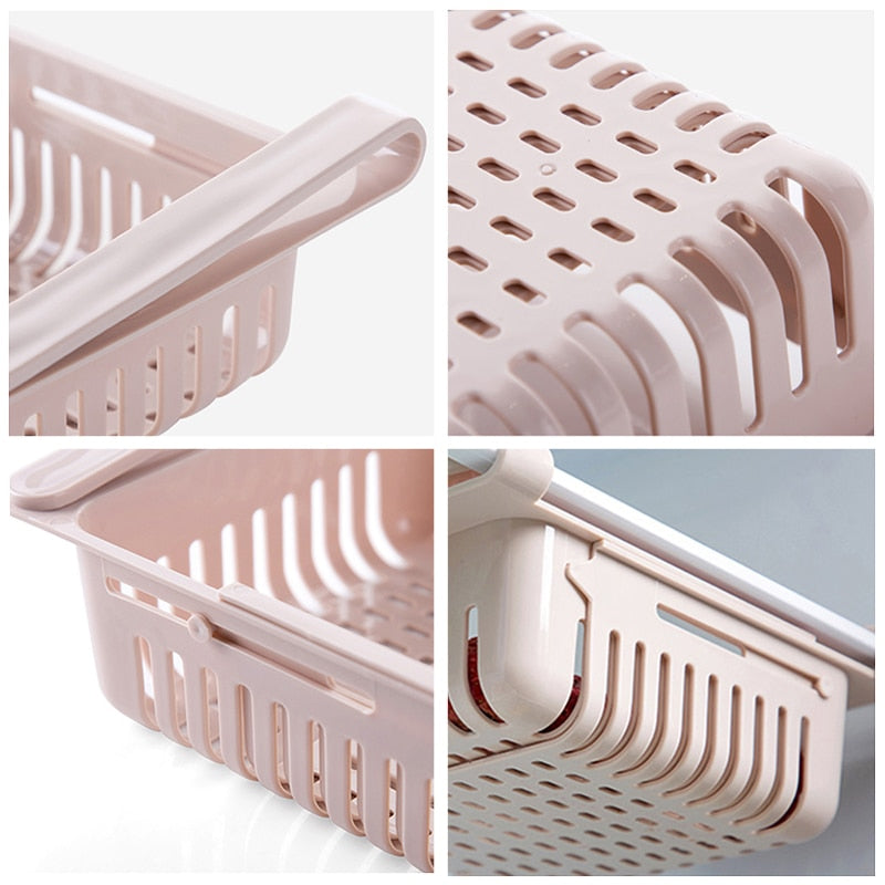 Adjustable Kitchen Shelf Organizer - Pink