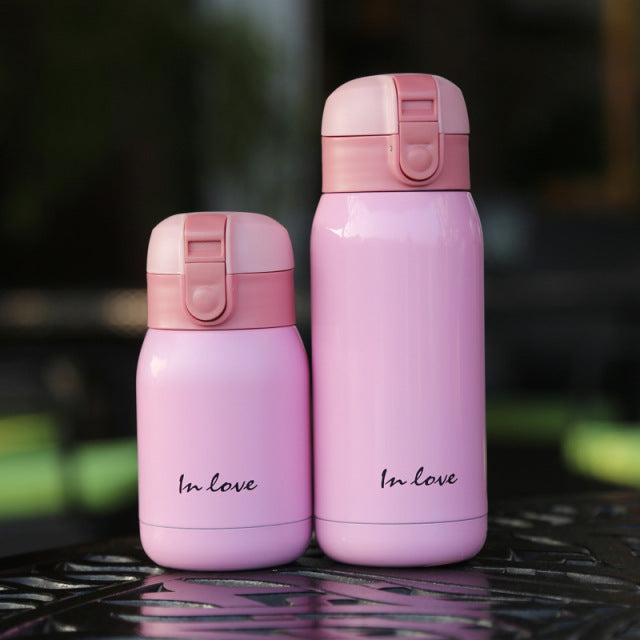 Cute Mini Thermos/Water Bottle - Light Pink