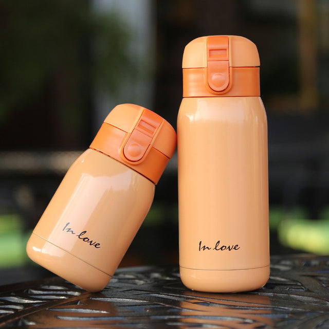 Cute Mini Thermos/Water Bottle - Peach