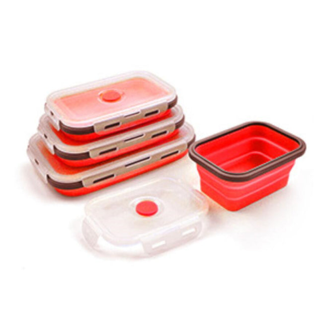 Collapsible Lunch Box & Storage Container Set - Red