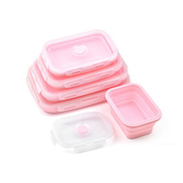 Collapsible Lunch Box & Storage Container Set - Pink