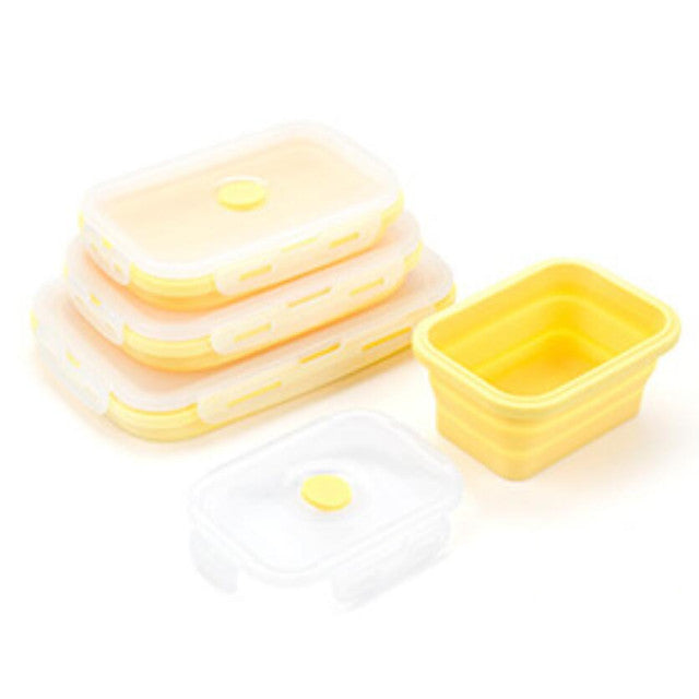 Collapsible Lunch Box & Storage Container Set - Yellow