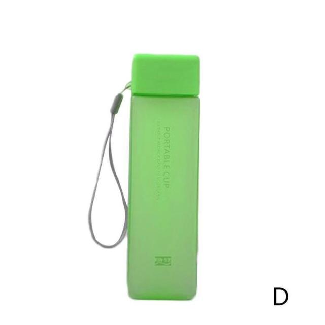 Unique Square Frosted Water Bottle - Green Frost