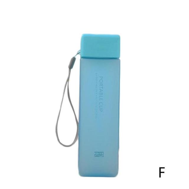 Unique Square Frosted Water Bottle - Blue