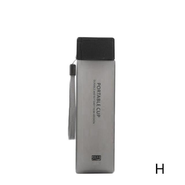Unique Square Frosted Water Bottle - Grey Frost
