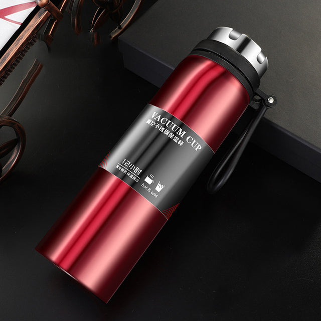 Elegant Insulated Stainless Steel Water Bottle/Thermos - Red