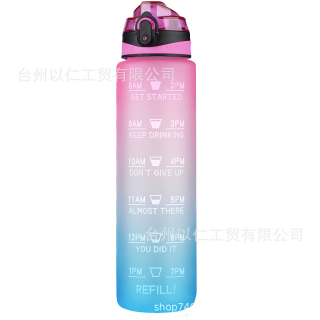 Motivational Water Bottle  - Blue Pink
