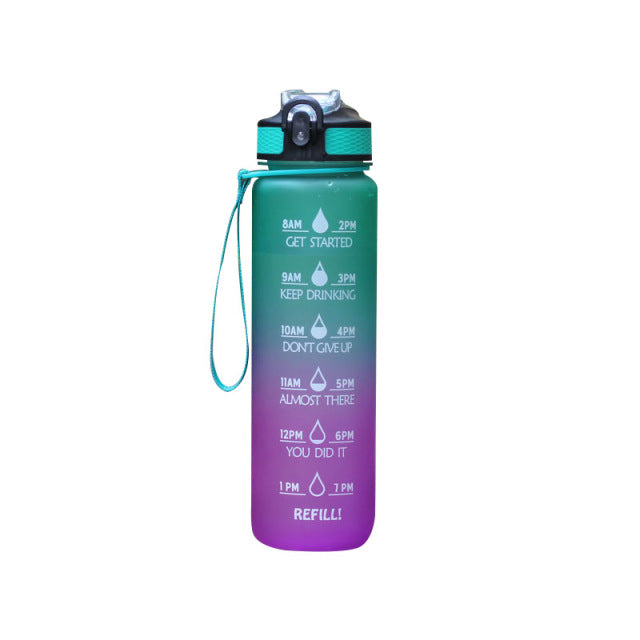 Motivational Water Bottle - Purple Green