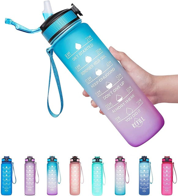 Motivational Water Bottle - Blue Purple