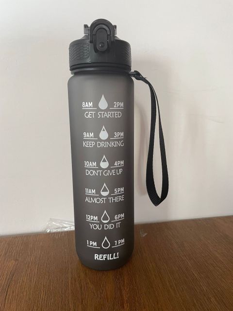 Motivational Water Bottle - Black