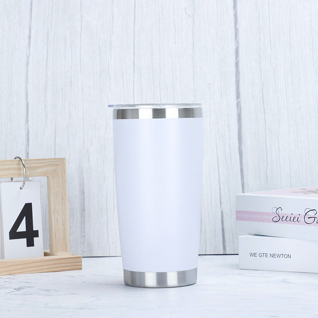 Insulated Leakproof Tumbler with Lid - White