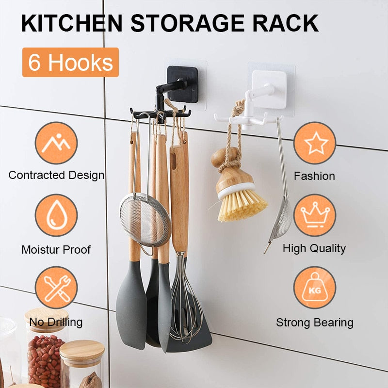 Rotating Kitchen Hook Organizer