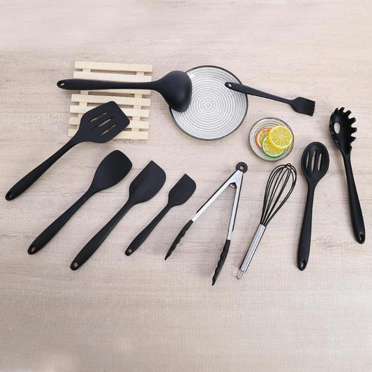 10Pcs Nonstick Utensils Set - Black