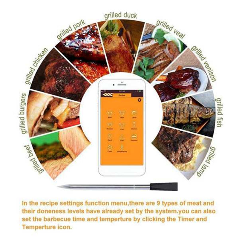 Smart Wireless Bluetooth Meat Thermometer