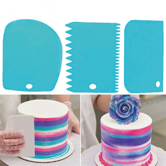 3 Pcs Cake Comb Set - Blue