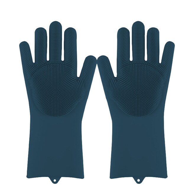 Magic Rubber Scrubbing Gloves - Dark Blue