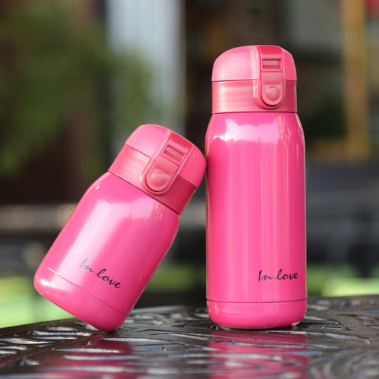 Cute Mini Thermos/Water Bottle - Pink