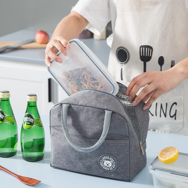 Stylish Thermal Insulated Lunch Bag - Grey