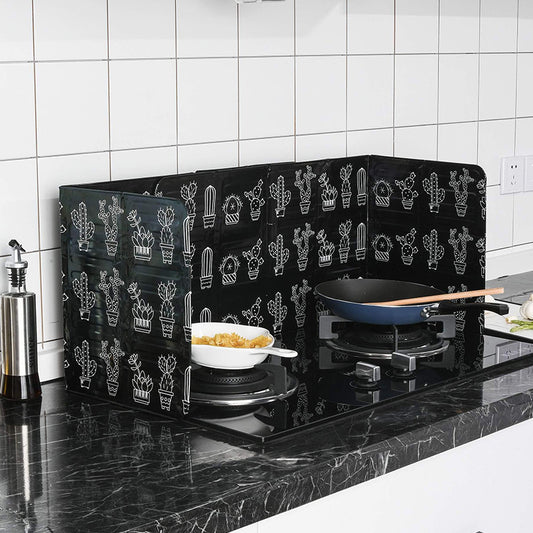 Decorative Splash Proof Splatter Screen for Stove - Black