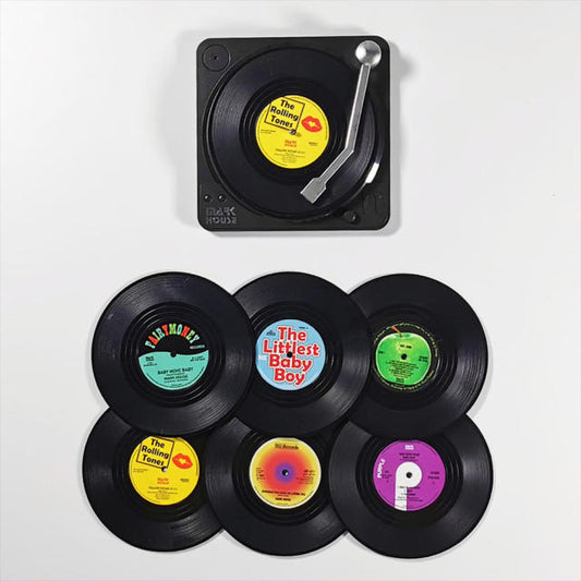 Retro Turntable Vinyl Coasters