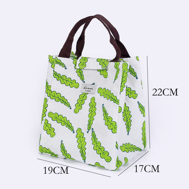 Stylish Thermal Insulated Lunch Bag - Leaf